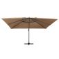 Preview: Ampelschirm mit LED-Beleuchtung Alu-Mast 400x300 cm Taupe
