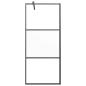 Preview: Duschwand für Walk-In Dusche 90x195 cm ESG Halbmattiert Schwarz