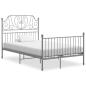 Preview: ARDEBO.de - Bettgestell Grau Metall 120x200 cm
