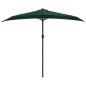 Preview: Balkon-Sonnenschirm mit Alu-Mast Grün 270x144 cm Halbrund