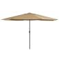 Preview: ARDEBO.de - Sonnenschirm mit Metall-Mast 390 cm Taupe