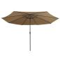 Preview: Sonnenschirm mit Metall-Mast 390 cm Taupe