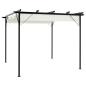 Preview: ARDEBO.de - Pergola mit Versenkbarem Dach Cremeweiß 3x3 m Stahl