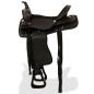 Preview: Western-Sattel, Halfter & Brustblatt Echtleder 16" Schwarz