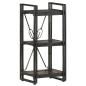 Preview: ARDEBO.de - Bücherregal 3 Fächer Schwarz 40x30x80 cm Mango Massivholz