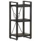 Preview: Bücherregal 3 Fächer Schwarz 40x30x80 cm Mango Massivholz