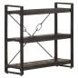 Preview: ARDEBO.de - Bücherregal 3 Fächer Schwarz 90x30x80 cm Mango Massivholz