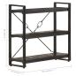 Preview: Bücherregal 3 Fächer Schwarz 90x30x80 cm Mango Massivholz