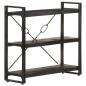 Preview: Bücherregal 3 Fächer Schwarz 90x30x80 cm Mango Massivholz