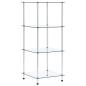 Preview: ARDEBO.de - Regal mit 4 Ablagen Transparent 40x40x100 cm Hartglas