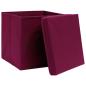 Preview: Aufbewahrungsboxen mit Deckeln 10 Stk. Dunkelrot 32x32x32cm