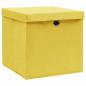 Preview: Aufbewahrungsboxen mit Deckeln 10 Stk. 28x28x28 cm Gelb