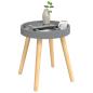 Preview: Beistelltisch Grau 38x38x40 cm Holzwerkstoff Massivholz Kiefer