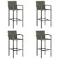 Preview: ARDEBO.de - Barhocker 4 Stk. Grau Poly Rattan
