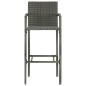 Preview: Barhocker 4 Stk. Grau Poly Rattan