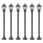 Preview: ARDEBO.de - Garten-Pollerleuchte 6 Stk. E27 110 cm Aluminium Bronzefarben