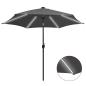 Preview: ARDEBO.de - Sonnenschirm mit LED-Beleuchtung und Alu-Mast 300 cm Anthrazit