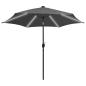 Preview: Sonnenschirm mit LED-Beleuchtung und Alu-Mast 300 cm Anthrazit