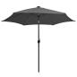 Preview: Sonnenschirm mit LED-Beleuchtung und Alu-Mast 300 cm Anthrazit