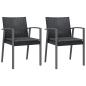 Preview: Gartenstühle mit Kissen 2 Stk. Schwarz 56,5x57x83cm Poly Rattan