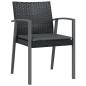 Preview: Gartenstühle mit Kissen 2 Stk. Schwarz 56,5x57x83cm Poly Rattan