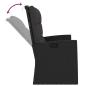 Preview: Gartenbank mit Liegefunktion & Kissen Schwarz 118cm Poly Rattan