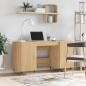 Preview: ARDEBO.de - Schreibtisch Sonoma-Eiche 140x50x75 cm Holzwerkstoff