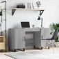 Preview: ARDEBO.de - Schreibtisch Grau Sonoma 140x50x75 cm Holzwerkstoff