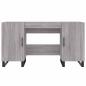 Preview: Schreibtisch Grau Sonoma 140x50x75 cm Holzwerkstoff
