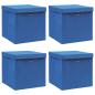 Preview: ARDEBO.de - Aufbewahrungsboxen mit Deckeln 4 Stk. Blau 32x32x32 cm Stoff