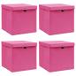 Preview: ARDEBO.de - Aufbewahrungsboxen mit Deckeln 4 Stk. Rosa 32x32x32 cm Stoff