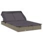 Preview: 2-Personen-Sonnenliege mit Dach Grau 213x118x97 Poly Rattan