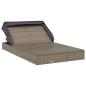 Preview: 2-Personen-Sonnenliege mit Dach Grau 213x118x97 Poly Rattan