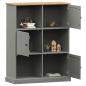 Preview: Bücherregal VIGO Grau 90x35x114,5 cm Massivholz Kiefer