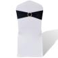 Preview: ARDEBO.de - 25 x Stuhlschleifen Stretch Schleifenbänder + Diamant Schnalle schwarz
