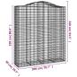 Preview: Gabione mit Hochbogen 200x50x220/240 cm Verzinktes Eisen