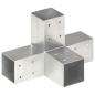 Preview: Pfostenverbinder 4 Stk. X-Form Verzinktes Metall 71 x 71 mm