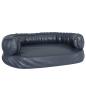 Preview: Hundebett Ergonomisch Schaumstoff Dunkelblau 75x53cm Kunstleder