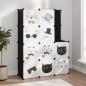 Preview: ARDEBO.de - Kinderschrank Modular mit 10 Würfeln Schwarz PP