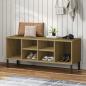 Preview: ARDEBO.de - Schuhregal OSLO mit Metallbeinen Braun 106x35x45 cm Massivholz