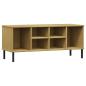 Preview: Schuhregal OSLO mit Metallbeinen Braun 106x35x45 cm Massivholz