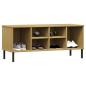 Preview: Schuhregal OSLO mit Metallbeinen Braun 106x35x45 cm Massivholz