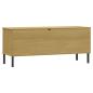 Preview: Schuhregal OSLO mit Metallbeinen Braun 106x35x45 cm Massivholz