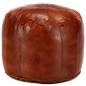 Preview: ARDEBO.de - Pouf Hellbraun 40 x 35 cm Echtes Ziegenleder