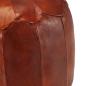 Preview: Pouf Hellbraun 40 x 35 cm Echtes Ziegenleder