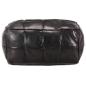 Preview: Pouf Schwarz 60 x 60 x 30 cm Echtes Ziegenleder