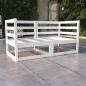 Preview: ARDEBO.de - Gartensofa 2-Sitzer Weiß Massivholz Kiefer