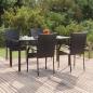 Preview: ARDEBO.de - 5-tlg. Garten-Essgruppe Schwarz Poly Rattan