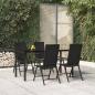 Preview: ARDEBO.de - 5-tlg. Garten-Essgruppe Schwarz Poly Rattan