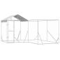 Preview: Outdoor-Hundezwinger mit Dach Silbern 4x4x2,5m Verzinkter Stahl